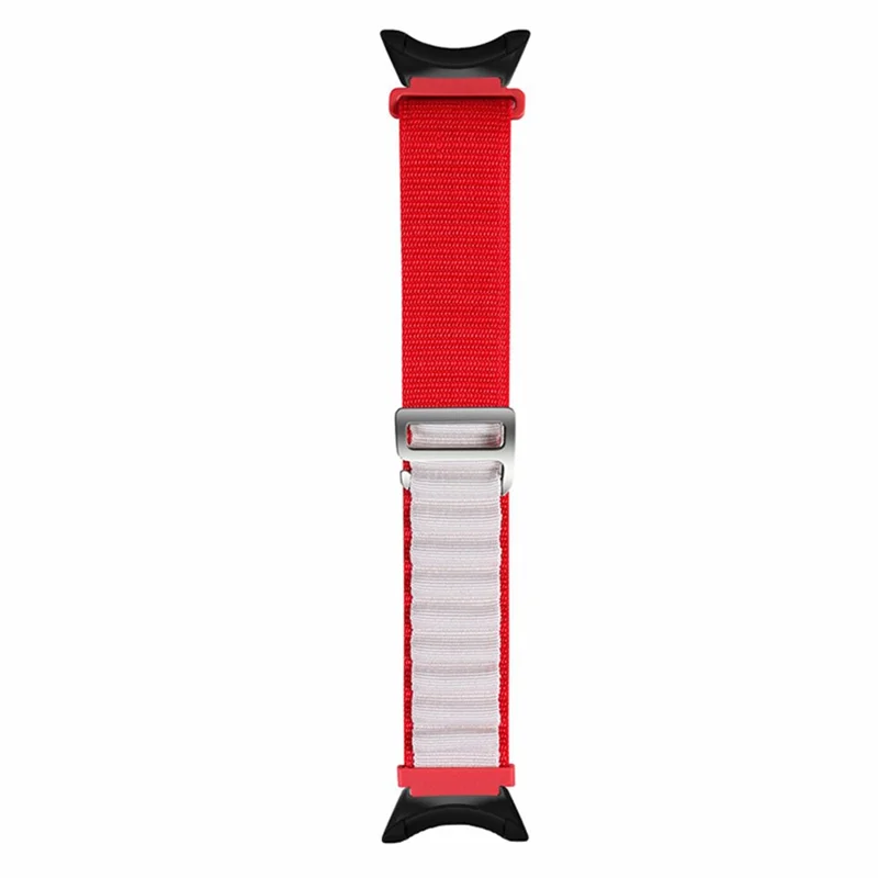 For Suunto Core Watch Band 22mm Nylon Loop Adjustable Wrist Strap with Connector - Red+White