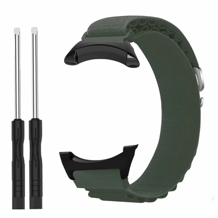 For Suunto Core Watch Band 22mm Nylon Loop Adjustable Wrist Strap with Connector - Army Green