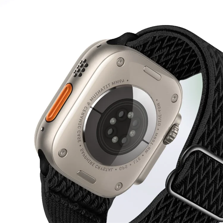 Correa de reloj para Apple Watch Series 10 42mm / 9 8 7 41mm / SE (2023) SE (2022) SE 6 5 4 40mm / 3 2 1 38mm Diseño de olas Banda de muñeca de nailon - Negro