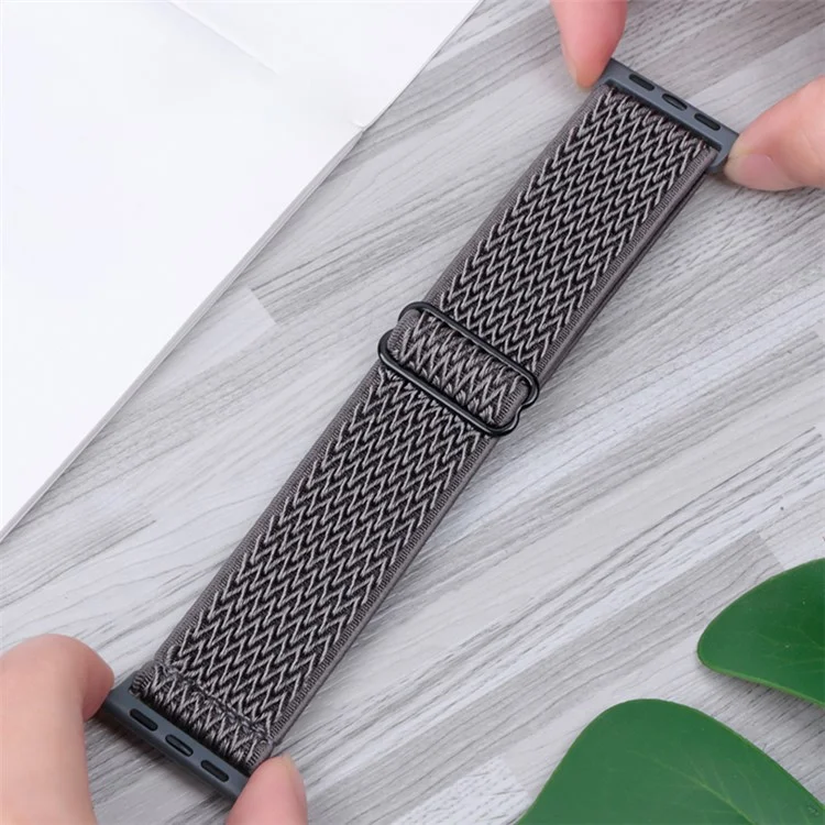 Correa de reloj para Apple Watch Series 10 42mm / 9 8 7 41mm / SE (2023) SE (2022) SE 6 5 4 40mm / 3 2 1 38mm Diseño de olas Banda de muñeca de nailon - Negro