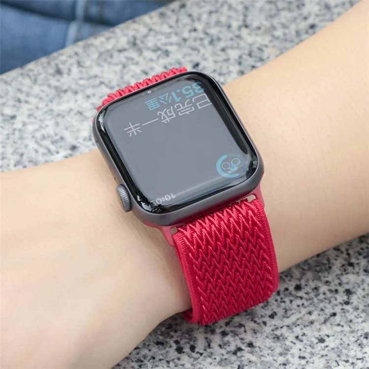 Correa de reloj para Apple Watch Series 10 42mm / 9 8 7 41mm / SE (2023) SE (2022) SE 6 5 4 40mm / 3 2 1 38mm Diseño de olas Banda de muñeca de nailon - Negro