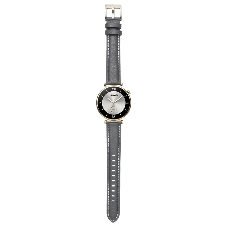 Bracelet de montre de 18 mm pour Huawei Watch GT 4 41 mm / Garmin Venu 3S en cuir de vache véritable - Gris foncé