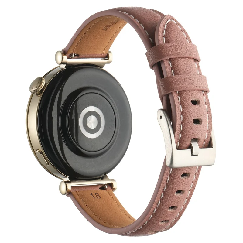 Pulseira de relógio de 18mm para Huawei Watch GT 4 41mm / Garmin Venu 3S - Couro de vaca genuíno - Rosa