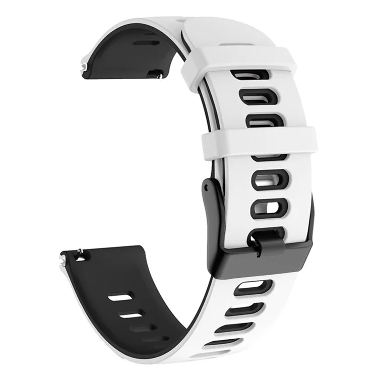 Per Samsung Galaxy Watch6 Classic 47mm 43mm / GarminActive 5 Cinturino in Silicone Dual Color 20mm - Bianco+Nero
