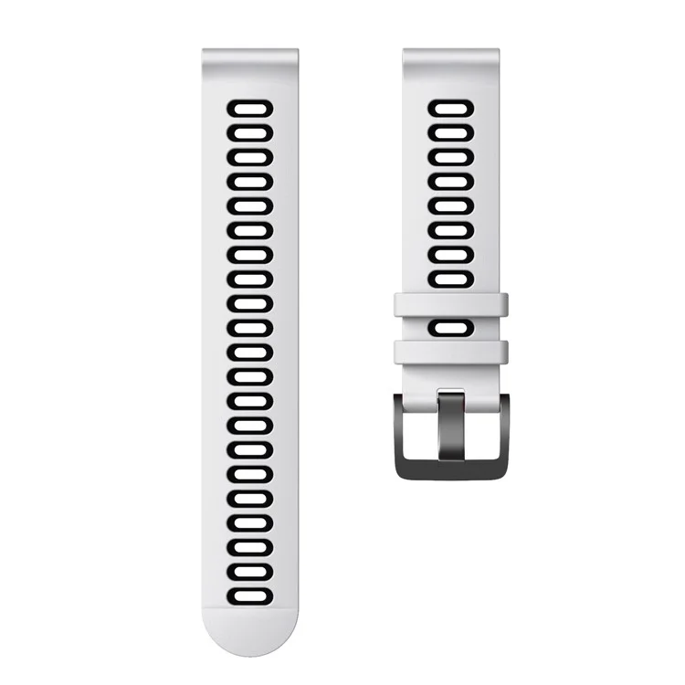 Per Samsung Galaxy Watch6 Classic 47mm 43mm / GarminActive 5 Cinturino in Silicone Dual Color 20mm - Bianco+Nero