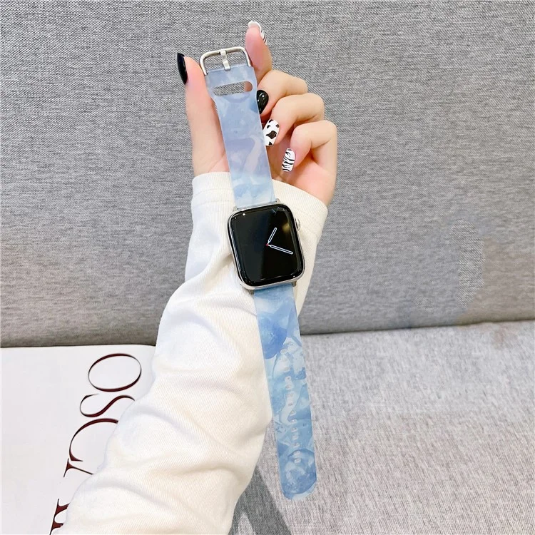 Für Apple Watch Series 10 46mm / Ultra 2 Ultra 49mm / Series 9 8 7 45mm / 6 5 4 SE (2023) SE (2022) SE 44mm / 3 2 1 42mm Armband Silikonarmband - Blue Mix