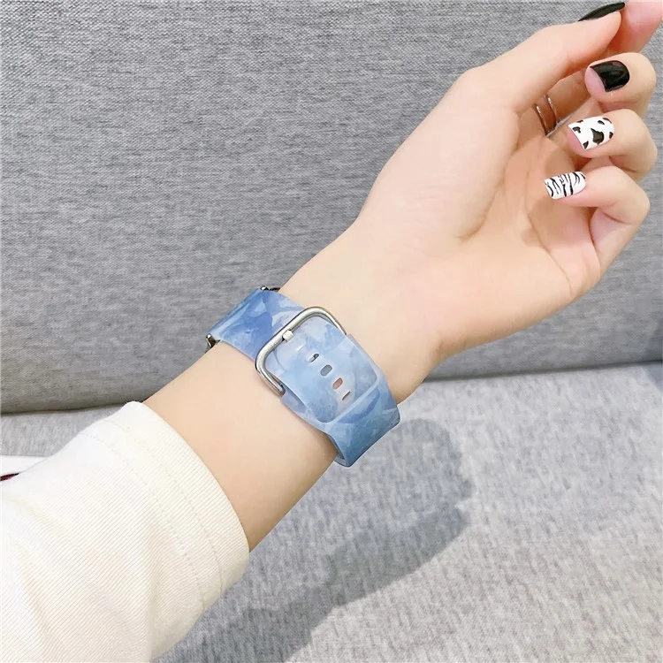 Für Apple Watch Series 10 46mm / Ultra 2 Ultra 49mm / Series 9 8 7 45mm / 6 5 4 SE (2023) SE (2022) SE 44mm / 3 2 1 42mm Armband Silikonarmband - Blue Mix