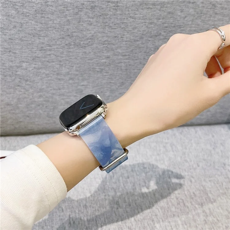 Für Apple Watch Series 10 46mm / Ultra 2 Ultra 49mm / Series 9 8 7 45mm / 6 5 4 SE (2023) SE (2022) SE 44mm / 3 2 1 42mm Armband Silikonarmband - Blue Mix