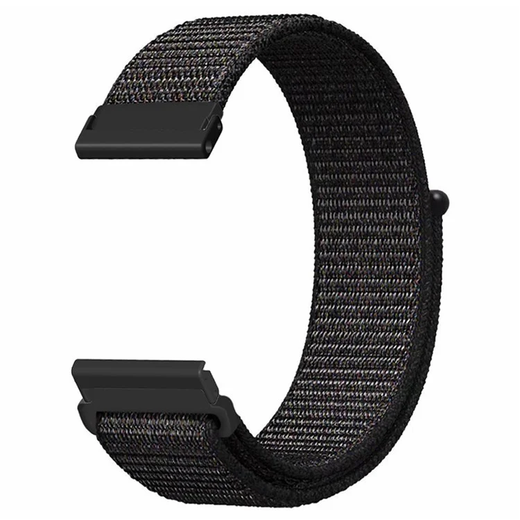 For Suunto Spartan Sport Wrist HR Baro / Suunto 7 Strap 24mm Nylon Sport Loop Watch Bands - Black