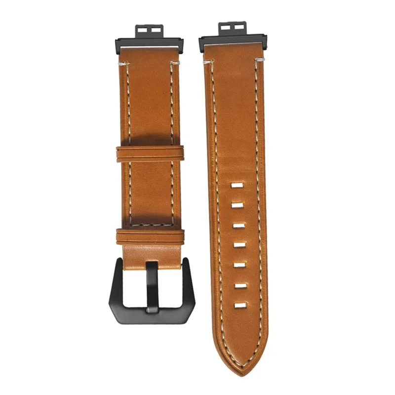 For Huawei Watch Fit / Watch Fit Special Edition Strap Genuine Cow Leather Retro Watch Band - Brown