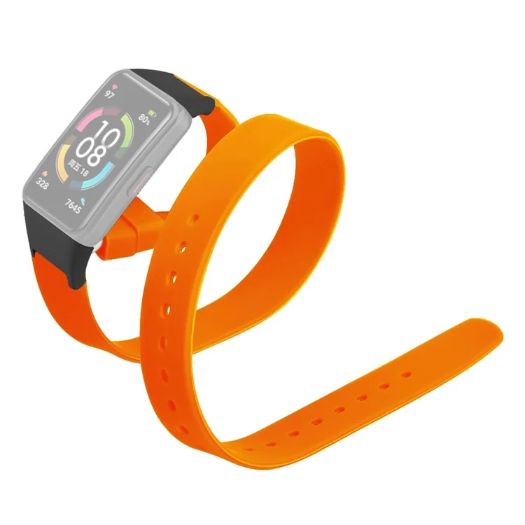 Para Huawei Band 6 / Band 6 Pro / Honor Band 6 Strap Long Silicone Watch Bands - Orange