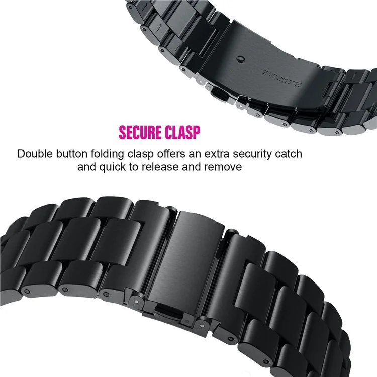 Para Xiaomi Redmi Watch 2 / Watch 2 Lite Watch Band 3-beads Solid Metal Strap Replacement - Negro