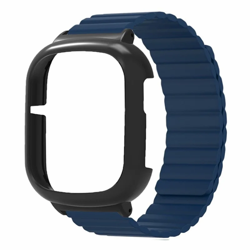 For Honor Watch 4 Silicone Watch Band Magnetic Wrist Strap with PC Watch Case - Dark Blue