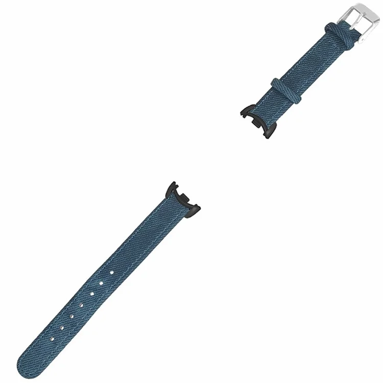 Für Xiaomi Mi Band 9 NFC / Mi Band 9 / Smart Band 8 NFC / Smart Band 8 Armband Jeans-Textur Rindsleder-Armband - Blau