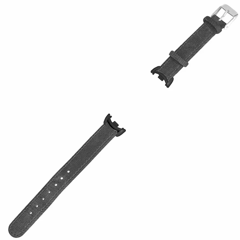 Correa de cuero de vacuno textura denim para Xiaomi Smart Band 9 NFC / 9 / 8 NFC / 8 - Gris