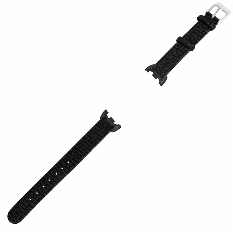 Für Xiaomi Mi Band 9 NFC / Mi Band 9 / Smart Band 8 NFC / Smart Band 8 Armband Gewebte Textur Rindsleder-Armband - Schwarz