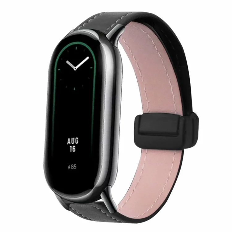 Für Xiaomi Mi Band 9 NFC / Mi Band 9 / Smart Band 8 NFC / Smart Band 8 Uhrenarmband Faltbare Schnalle Sportarmband mit schwarzem Verbinder - Schwarz
