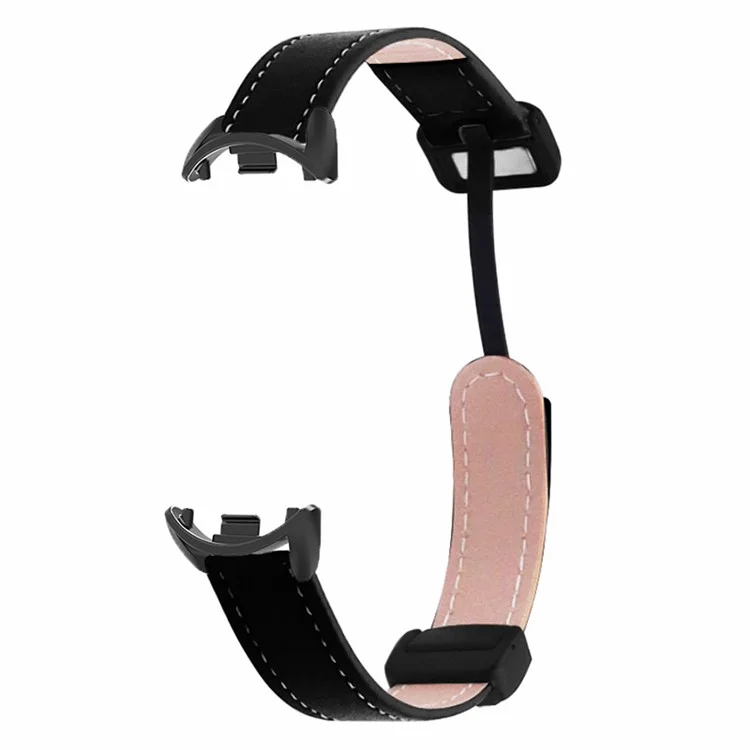 Für Xiaomi Mi Band 9 NFC / Mi Band 9 / Smart Band 8 NFC / Smart Band 8 Uhrenarmband Faltbare Schnalle Sportarmband mit schwarzem Verbinder - Schwarz