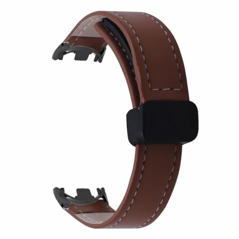 For Xiaomi Smart Band 9 NFC / 9 / 8 NFC / 8 Watch Band  Folding Buckle Sport Strap with Black Connector - Coffee