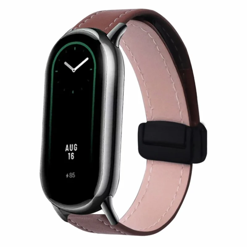 For Xiaomi Smart Band 9 NFC / 9 / 8 NFC / 8 Watch Band  Folding Buckle Sport Strap with Black Connector - Coffee