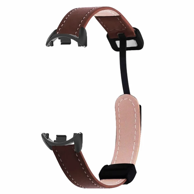 For Xiaomi Smart Band 9 NFC / 9 / 8 NFC / 8 Watch Band  Folding Buckle Sport Strap with Black Connector - Coffee
