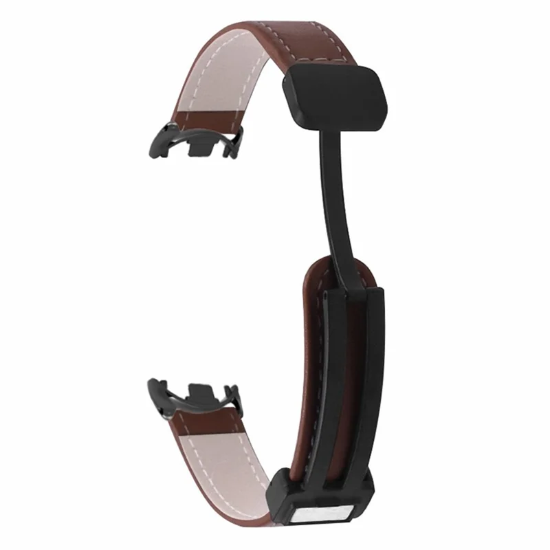 For Xiaomi Smart Band 9 NFC / 9 / 8 NFC / 8 Watch Band  Folding Buckle Sport Strap with Black Connector - Coffee