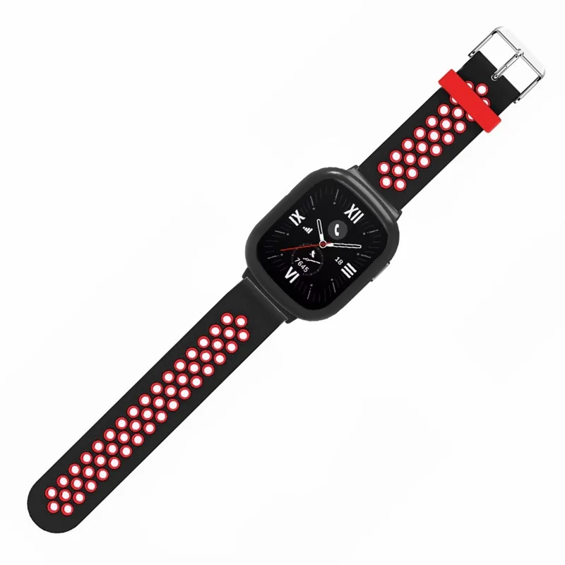Ремешок для часов For Honor Watch 4 с двухцветным силиконовым ремешком и чехлом для часов - черный+красный