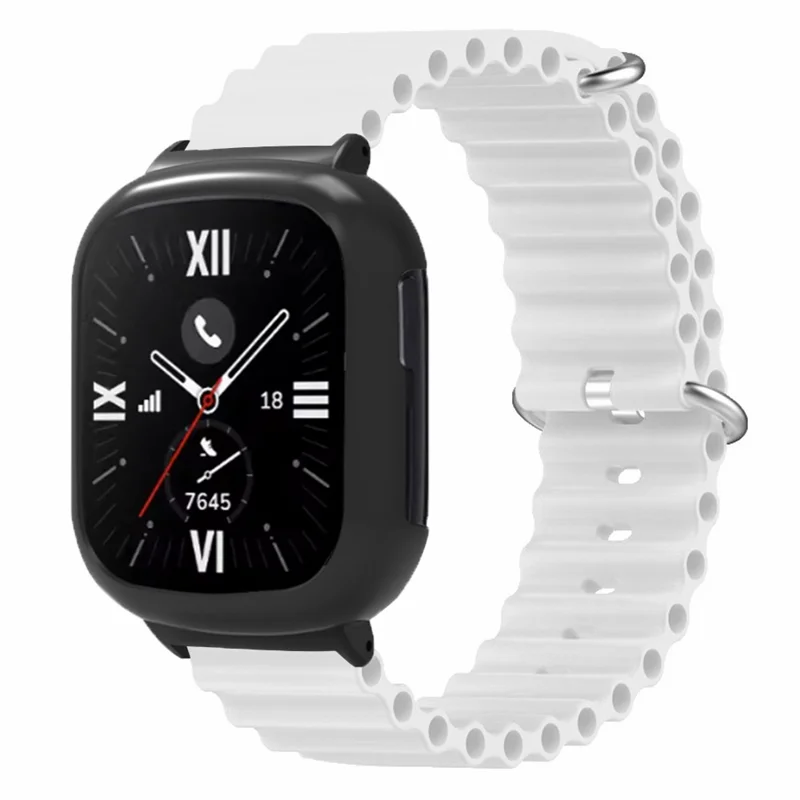 For Honor Watch 4 Wrist Strap Replacement Silicone Band with Watch Case - White