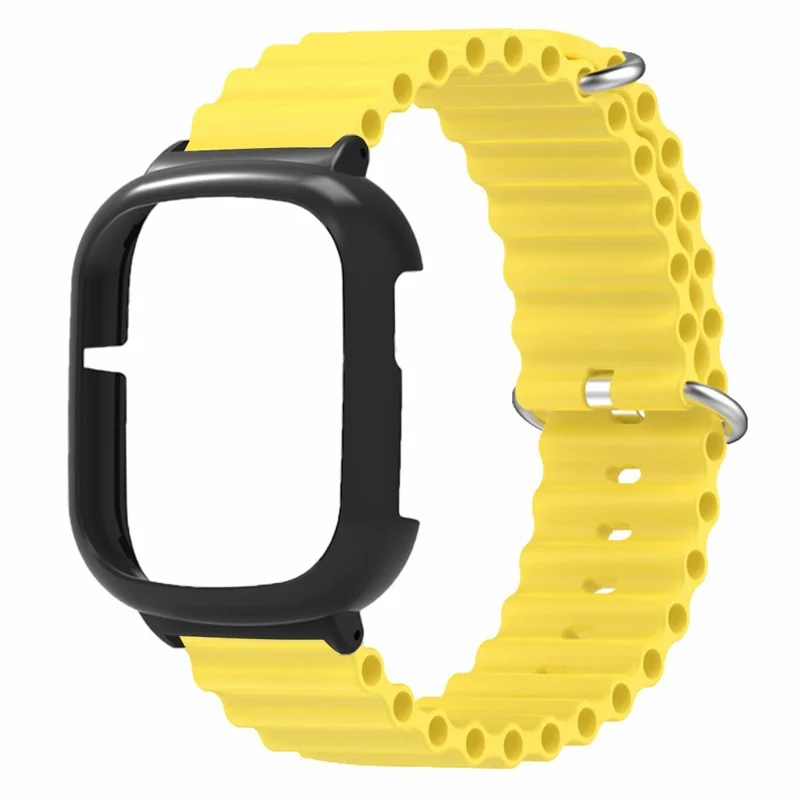 For Honor Watch 4 Wrist Strap Replacement Silicone Band with Watch Case - Yellow