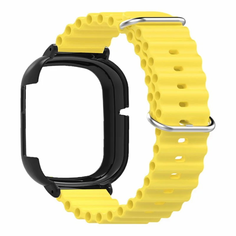 For Honor Watch 4 Wrist Strap Replacement Silicone Band with Watch Case - Yellow