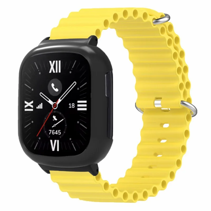 For Honor Watch 4 Wrist Strap Replacement Silicone Band with Watch Case - Yellow