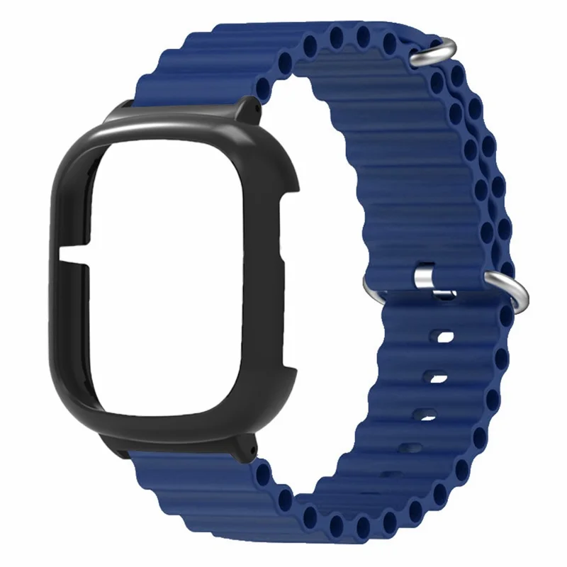 For Honor Watch 4 Wrist Strap Replacement Silicone Band with Watch Case - Midnight Blue