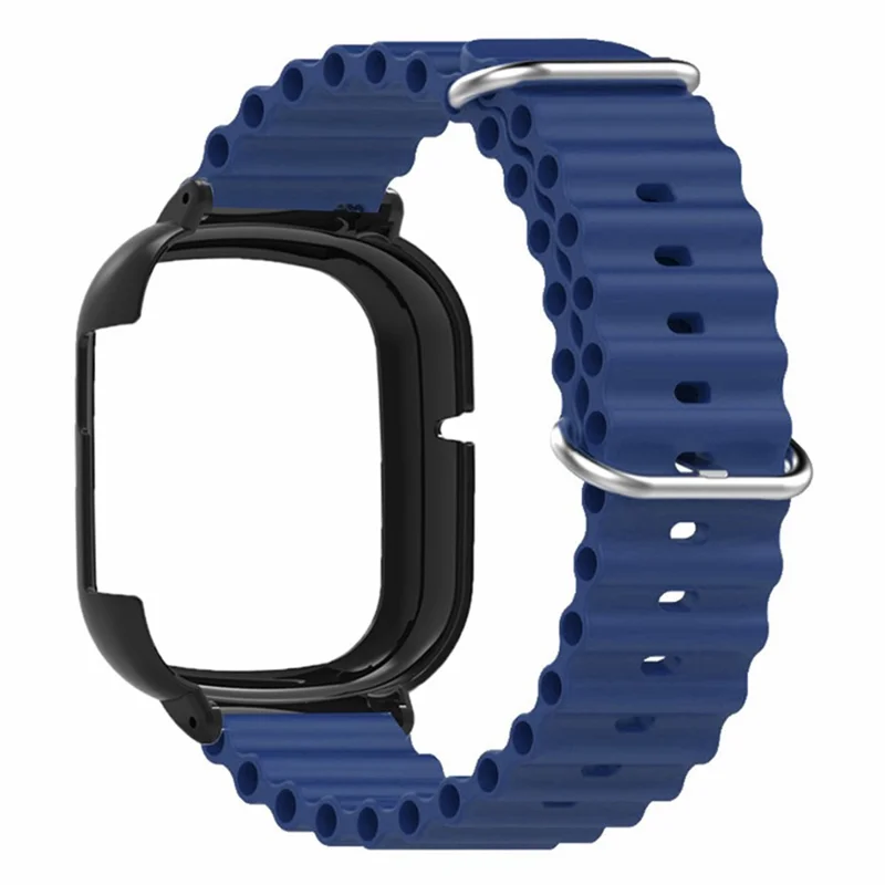 For Honor Watch 4 Wrist Strap Replacement Silicone Band with Watch Case - Midnight Blue