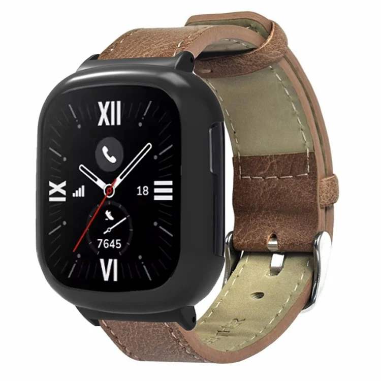 Correa de Reloj de Cuero PU Retro para Honor Watch 4 Reemplazar Correa con Caja de Reloj de PC - Marrón