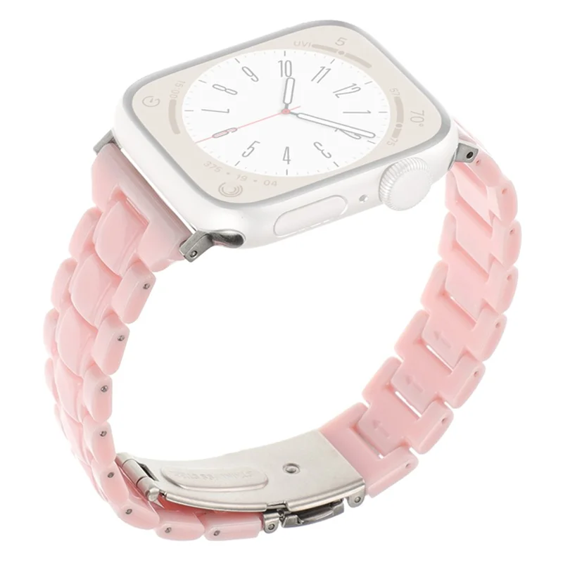 Banda para el Reloj de Apple Watch Serie 10 42mm / 9 8 7 41mm / SE (2023) SE (2022) SE 6 5 4 40mm / 3 2 1 38mm Correas de Resina 3-Grano - Rosa