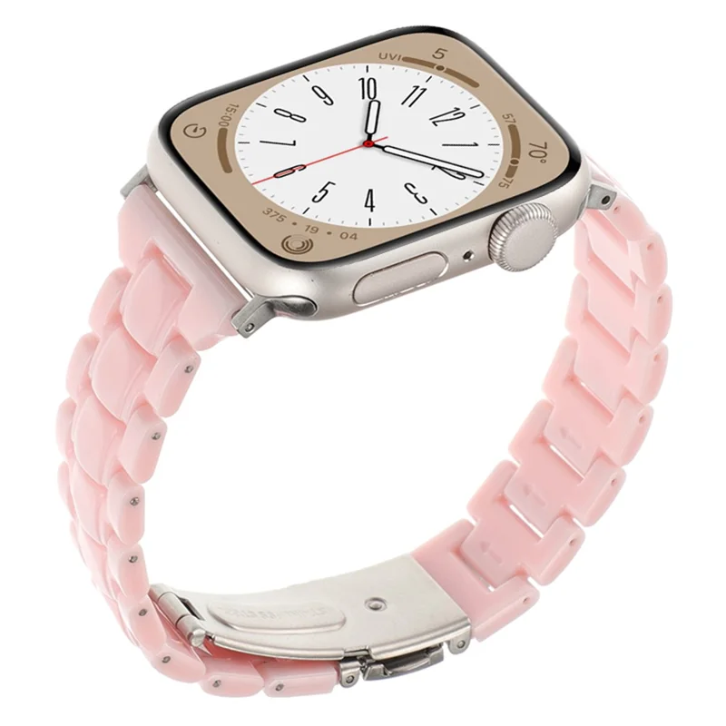 Banda para el Reloj de Apple Watch Serie 10 42mm / 9 8 7 41mm / SE (2023) SE (2022) SE 6 5 4 40mm / 3 2 1 38mm Correas de Resina 3-Grano - Rosa