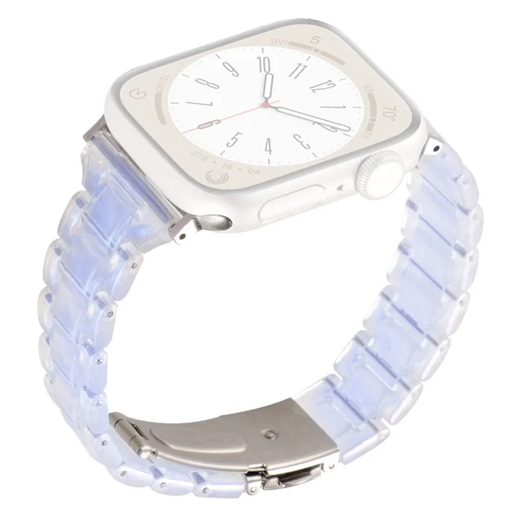 Pour Apple Watch 10 46mm / Ultra 2 / Ultra 49mm / 9 8 7 45mm / SE (2023) SE (2022) SE 6 5 4 44mm / 3 2 1 42mm Bracelet 3-Bead Watch Band - Gradient Blue