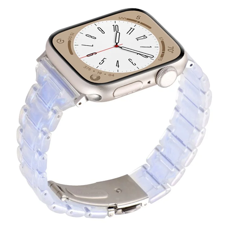 Pour Apple Watch 10 46mm / Ultra 2 / Ultra 49mm / 9 8 7 45mm / SE (2023) SE (2022) SE 6 5 4 44mm / 3 2 1 42mm Bracelet 3-Bead Watch Band - Gradient Blue