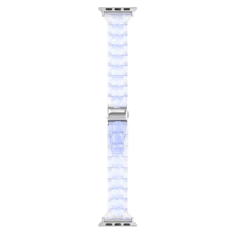 Pour Apple Watch 10 46mm / Ultra 2 / Ultra 49mm / 9 8 7 45mm / SE (2023) SE (2022) SE 6 5 4 44mm / 3 2 1 42mm Bracelet 3-Bead Watch Band - Gradient Blue