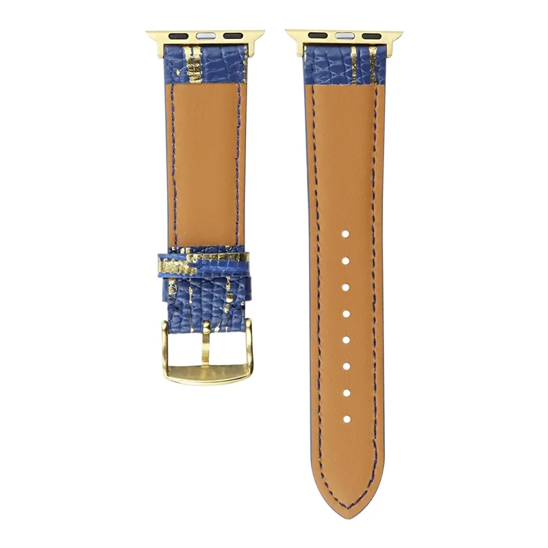 Watch Band for Apple Watch Series 10 42mm / 9 8 7 41mm / SE (2023) SE (2022) SE 6 5 4 40mm / 3 2 1 38mm Lizard Texture Leather Watchband - White