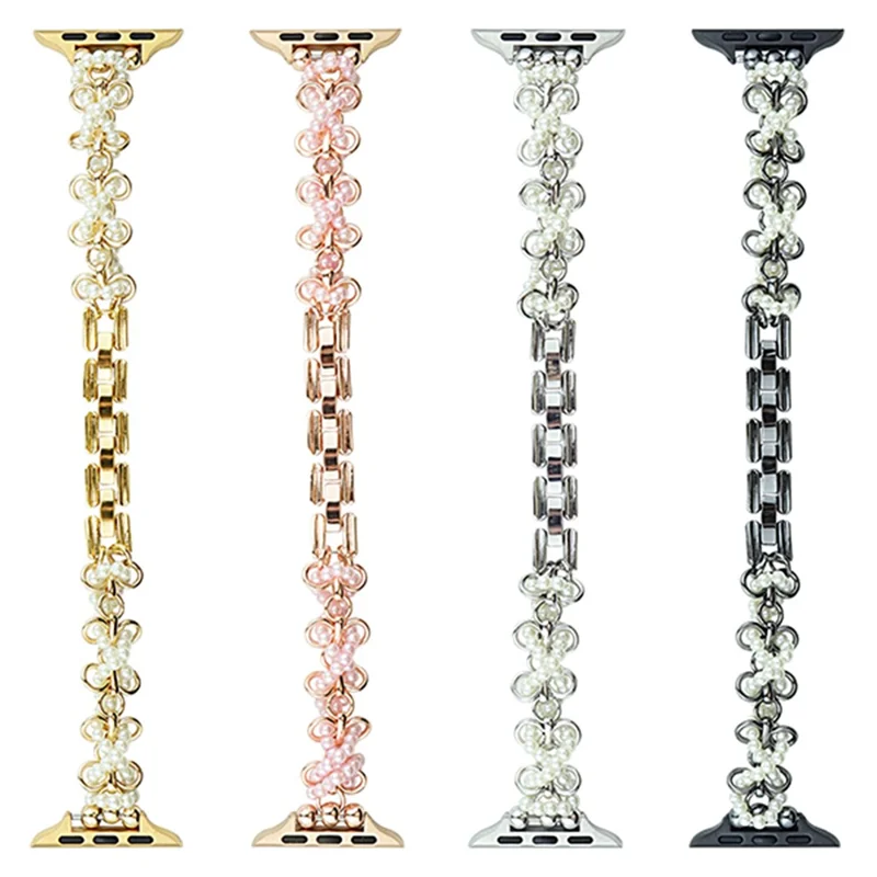 For Apple Watch 10 46mm / Ultra 2 / Ultra 49mm / 9 8 7 45mm / SE (2023) SE (2022) SE 6 5 4 44mm / 3 2 1 42mm Butterfly Watch Band Bracelet - Silver