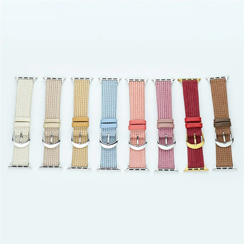Armband für Apple Watch Series 10 42mm / 9 8 7 41mm / SE (2023) SE (2022) SE 6 5 4 40mm / 3 2 1 38mm Watch Strap PU-Leder - Baby Blau