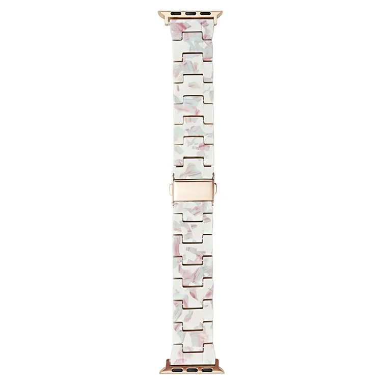Für Apple Watch 10 46mm / Ultra 2 / Ultra 49mm / 9 8 7 45mm / SE (2023) SE (2022) SE 6 5 4 44mm / 3 2 1 42mm Uhrenarmband Harz Armband - Pink Weiß