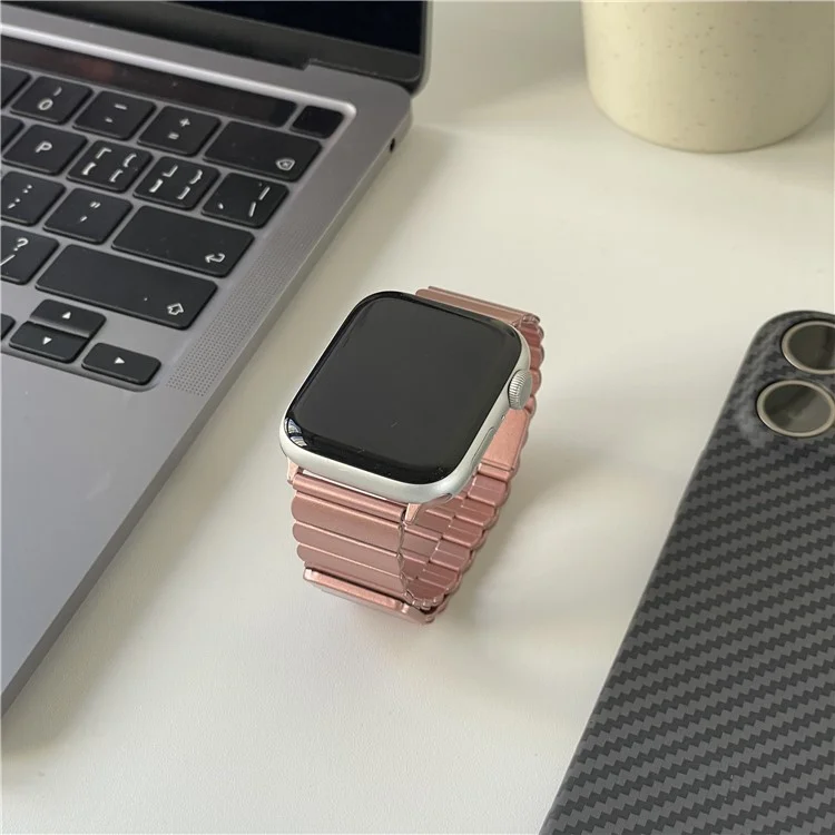 Watch Band for Apple Watch Series 10 42mm / 9 8 7 41mm / SE (2023) SE (2022) SE 6 5 4 40mm / 3 2 1 38mm Magnetic Watchband Strap - Pink