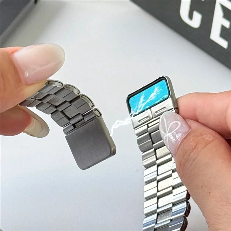 For Apple Watch 10 46mm / Ultra 2 / Ultra 49mm / 9 8 7 45mm / SE (2023) SE (2022) SE 6 5 4 44mm / 3 2 1 42mm Wrist Strap Magnetic Watch Band - Pink