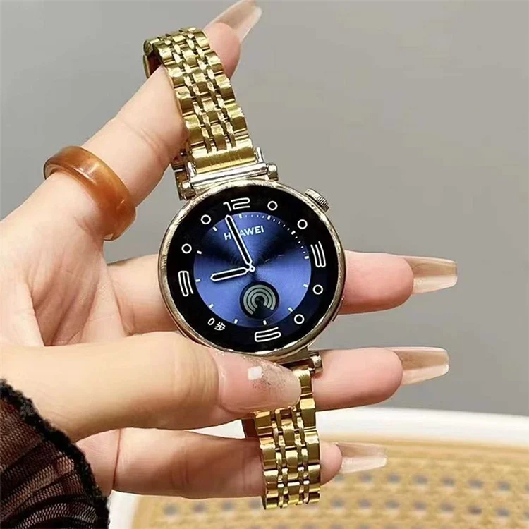 22mm Universal Watch Band Replacement Stainless Steel 7 Beads Strap - Gold