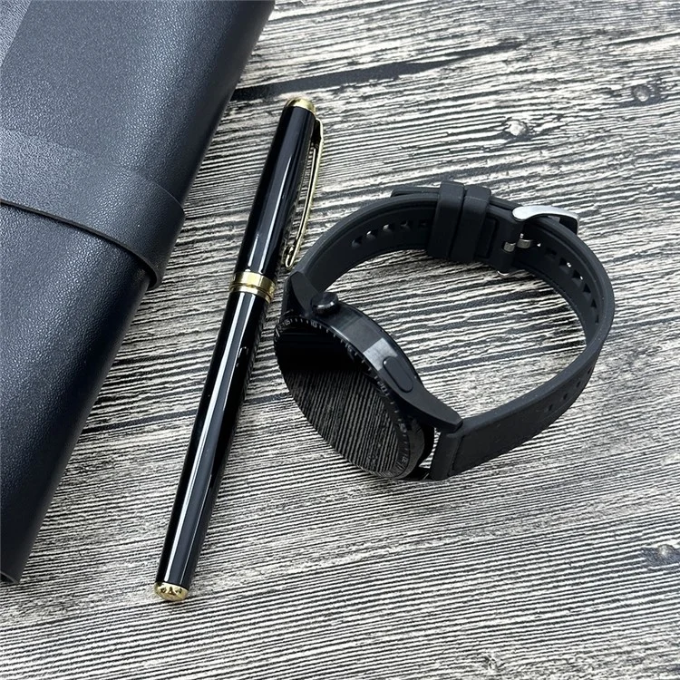 22mm Universal-Uhrenarmband aus Lederüberzogenem Silikon mit quadratischem Schnallenverschluss - Tan