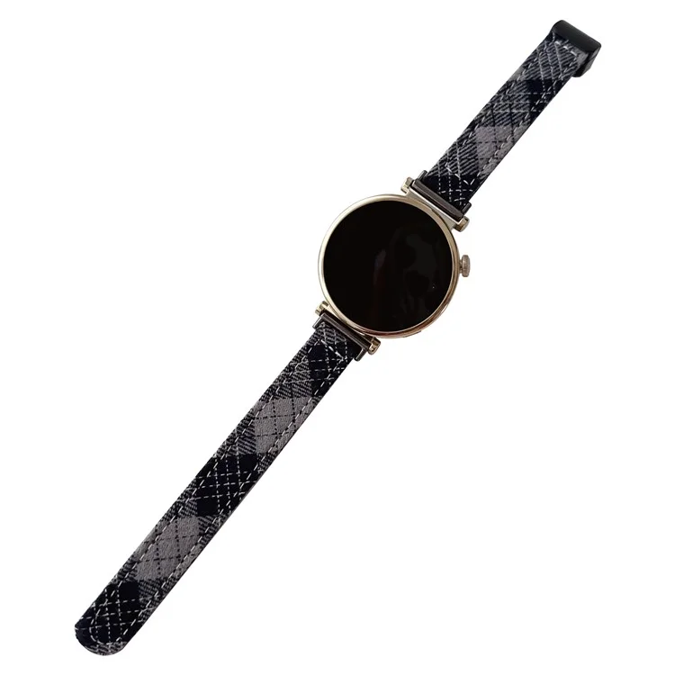 Pulseira de Relógio Universal de 18mm Canvas com Fivela Magnética - Preto+Cinza