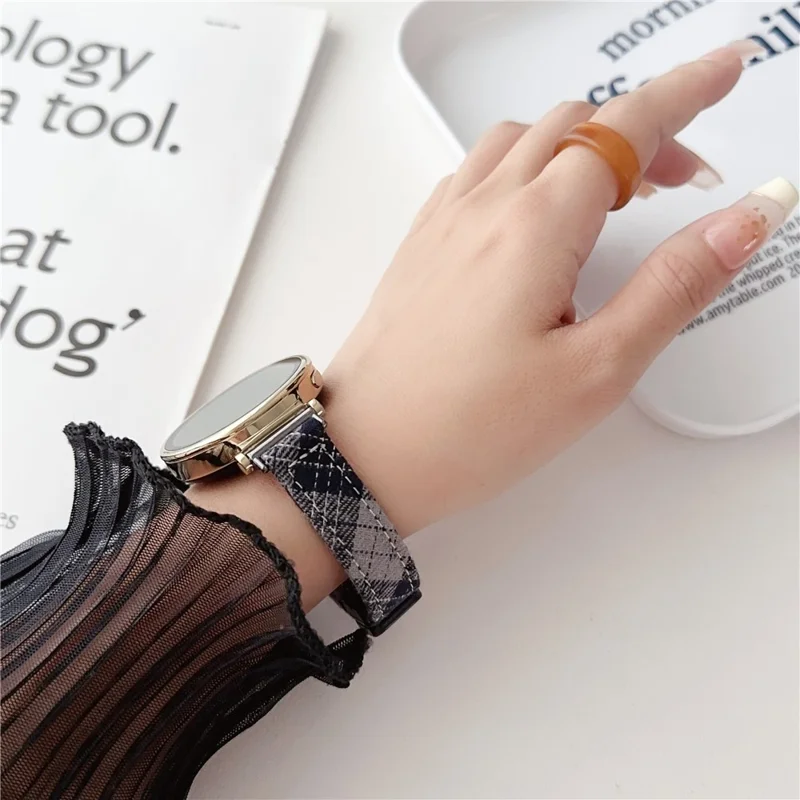 18mm Universal Wrist Watch Band Canvas Strap Replacement with Magnetic Buckle - Brown