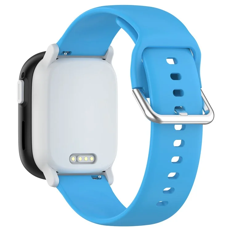 Para Xplora X6 Play Watch Band 20mm Silicone Sport Strap com Fivela de Prata, Tamanho: L - Azul Céu